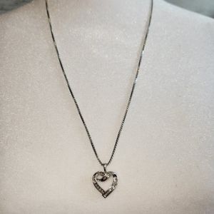 Silver Floating Heart Necklace
